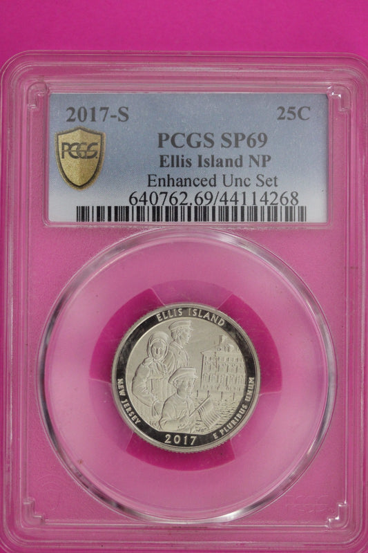 2017 S SP 60 Ellis Island Enhanced Parks Quarter PCGS Certified Authentic 219