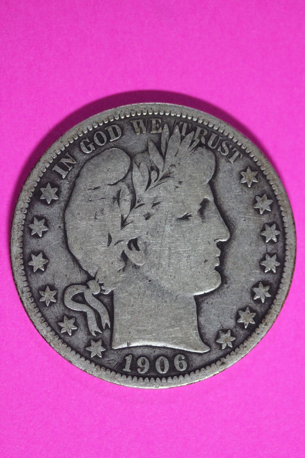 1906 O Barber Liberty Half Dollar Scarce Semi Key Date Coin New Orleans Mint 243