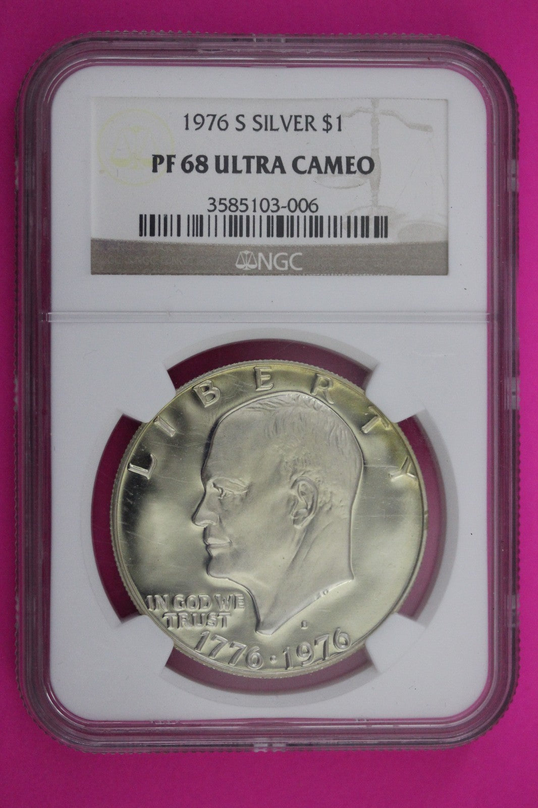 1976 S PF 68 Silver Ike Eisenhower Dollar PCGS Certified Graded Authentic 52