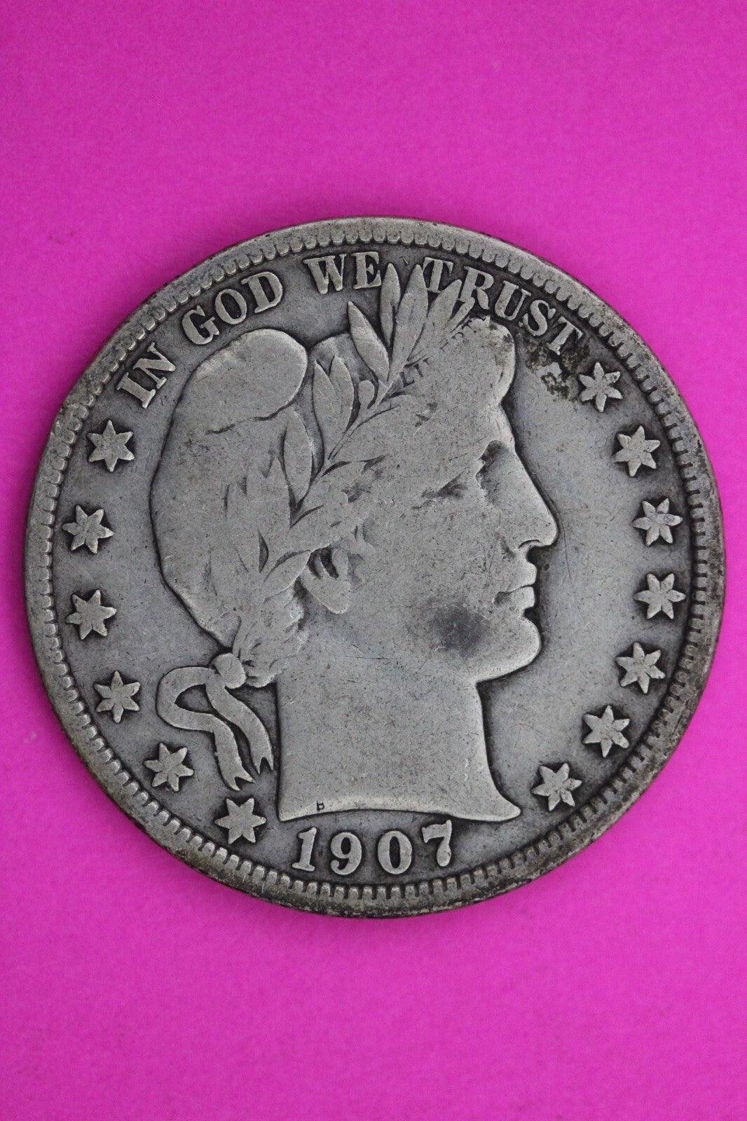 1907 P Barber Liberty Half Dollar Silver Scarce Semi Key Date Coin 0400N
