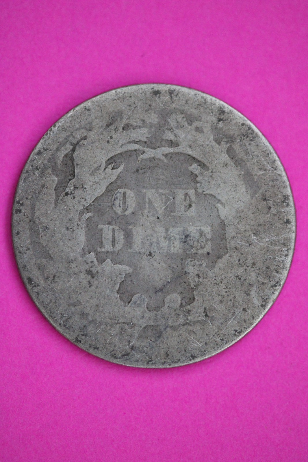 1876 P Seated Dime Silver Exact Coin Shown Low Grade Filler Damaged Bent 2758