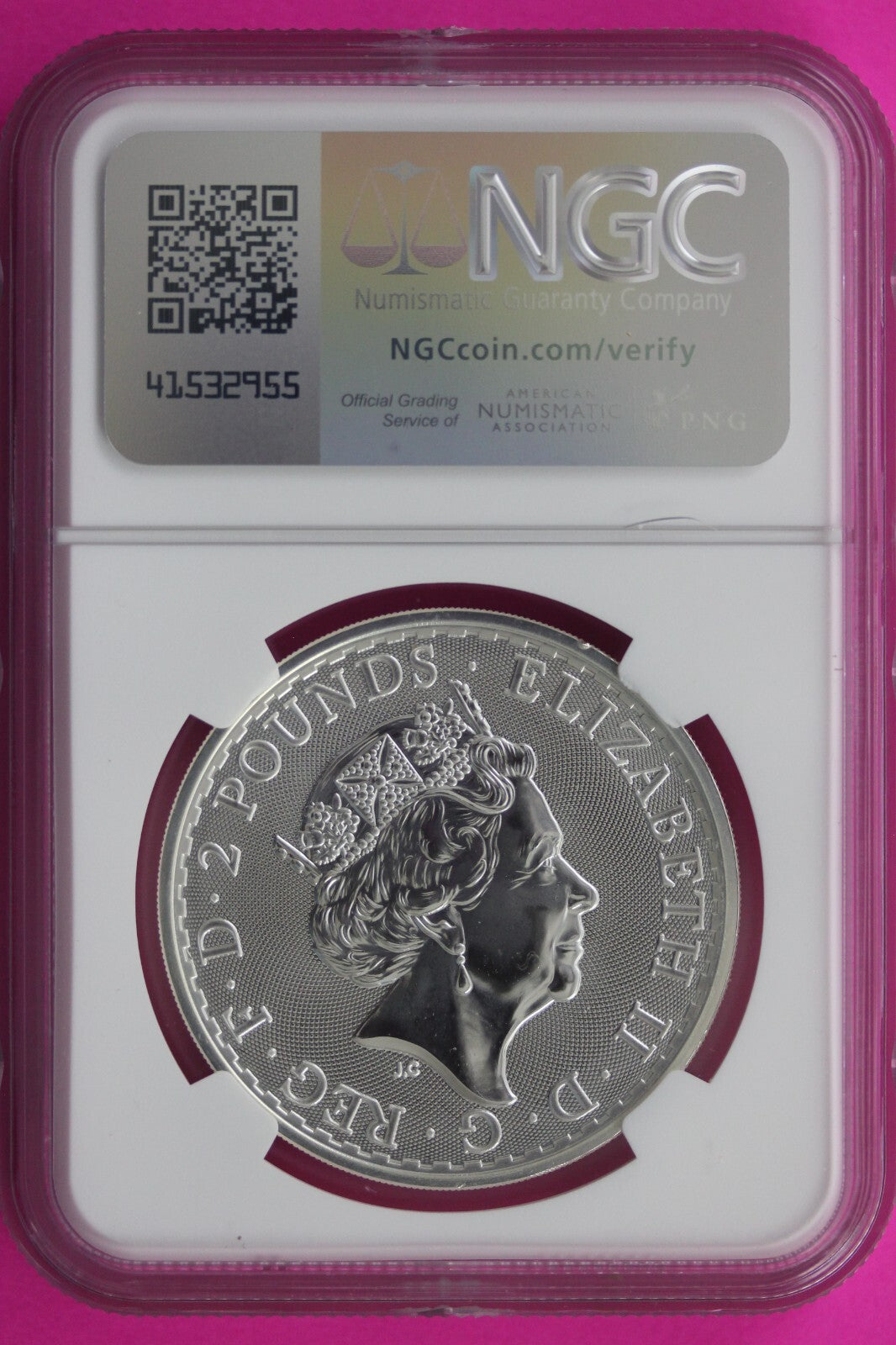 2017 MS 69 Great Britain £2 Britannia 20th Anniversary Privy NGC Graded Slab 714