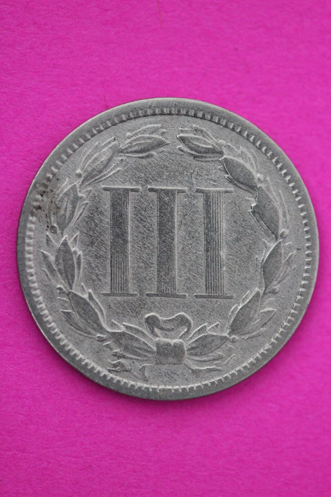 1869 Three 3 Cent Nickel Scarce Semi Key Date Type Coin Philadelphia Mint 63