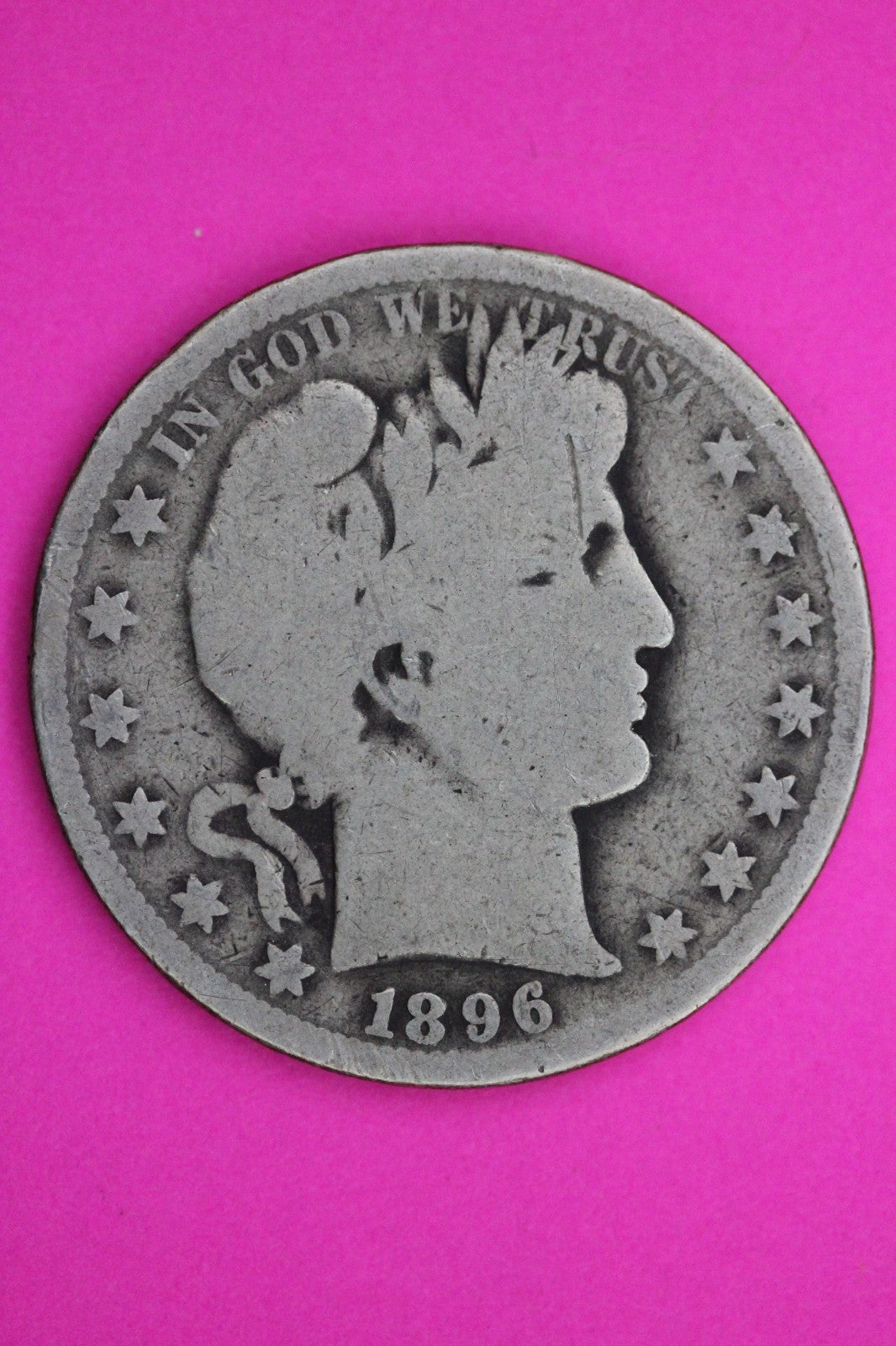 1896 O Barber Liberty Silver Half Dollar Guaranteed Authentic Genuine Coin 2274