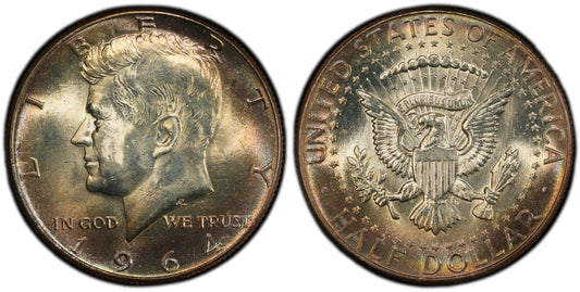 Toned 1964 P Silver MS 64 John F Kennedy Silver Half Dollar PCGS Graded 287