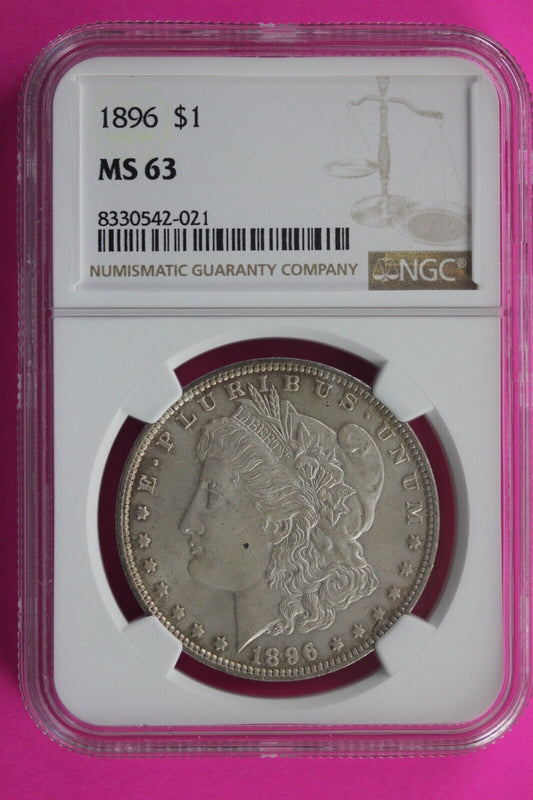 1896 P MS 63 Liberty Morgan Silver Dollar NGC Certified Graded Slab 453