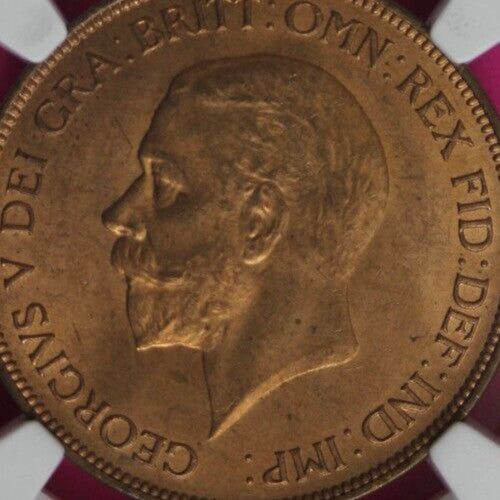 1935 MS 64 RD  Red Great Britain Penny Coin NGC Graded Certified Authentic 1503