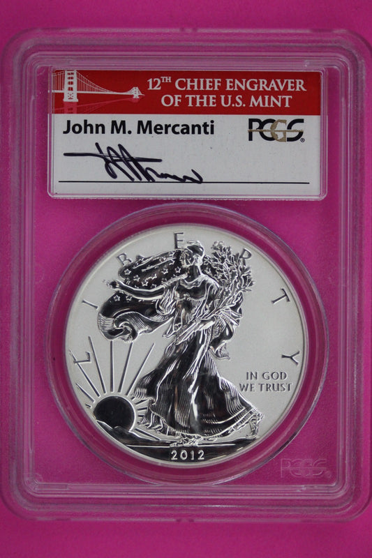 John Mercanti Signature 2012 S PR 69 Reverse Proof Silver Eagle Coin PCGS 891