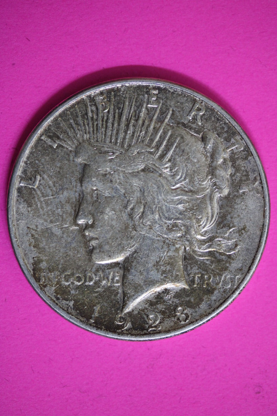 Toned 1923 D Liberty Peace Silver Dollar Exact Coin In Pics Semi Key Date 33