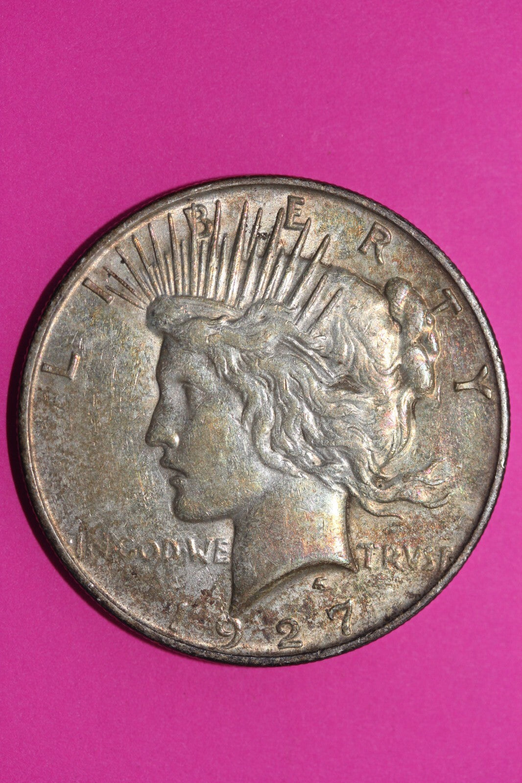 High Grade 1927 D Peace Silver Dollar LIberty Coin Guaranteed Authentic 0348N