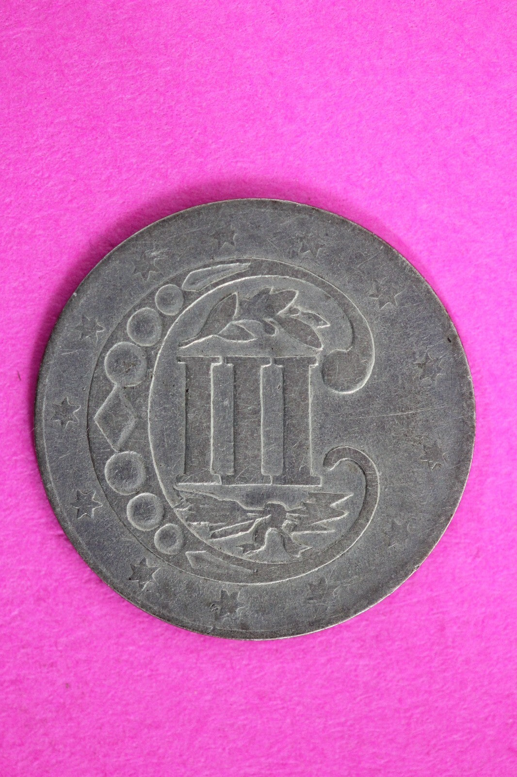 High Grade 1856 Trime 3 Three Cent Silver Dime Rare  Semi Key Date Coin 136