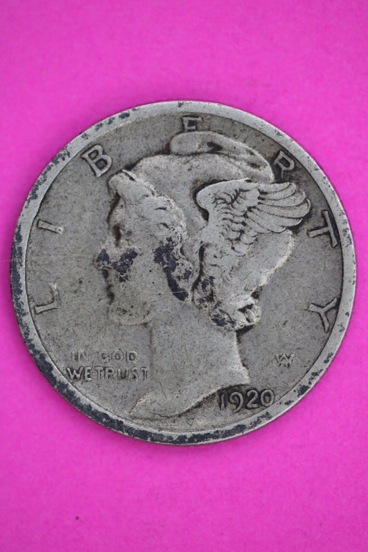 1920 S Mercury Liberty Dime Silver Coin Guaranteed Genuine American Seller 2573