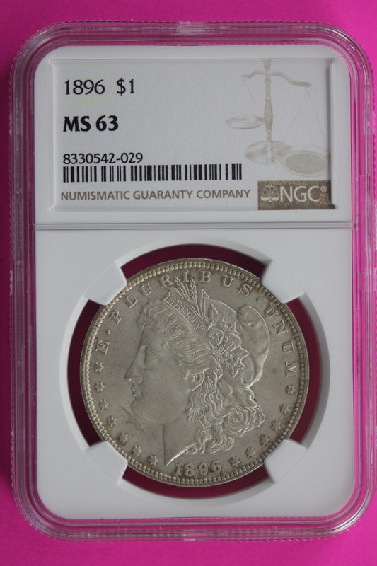 1896 P MS 63 Liberty Morgan Silver Dollar NGC Certified Graded Slab 461