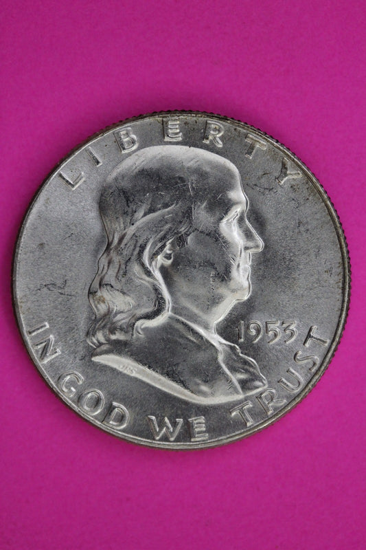 High Grade 1953 P Ben Franklin Half Dollar Silver Coin Guaranteed Authentic 1794