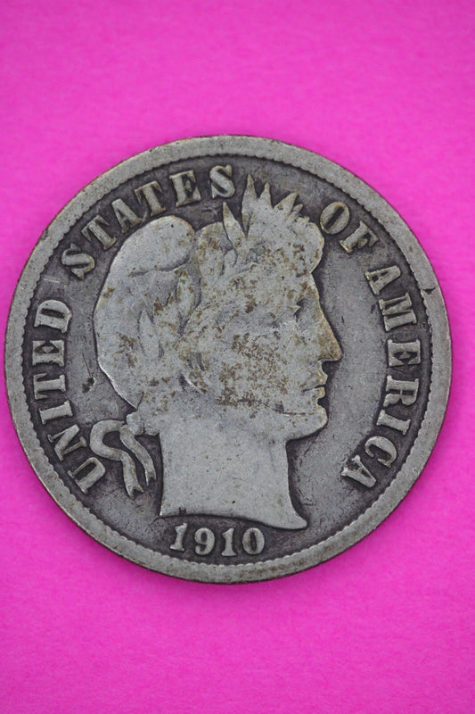 1910 S Barber Liberty Dime Scarce Semi Key Date Silver Coin San Francisco 25
