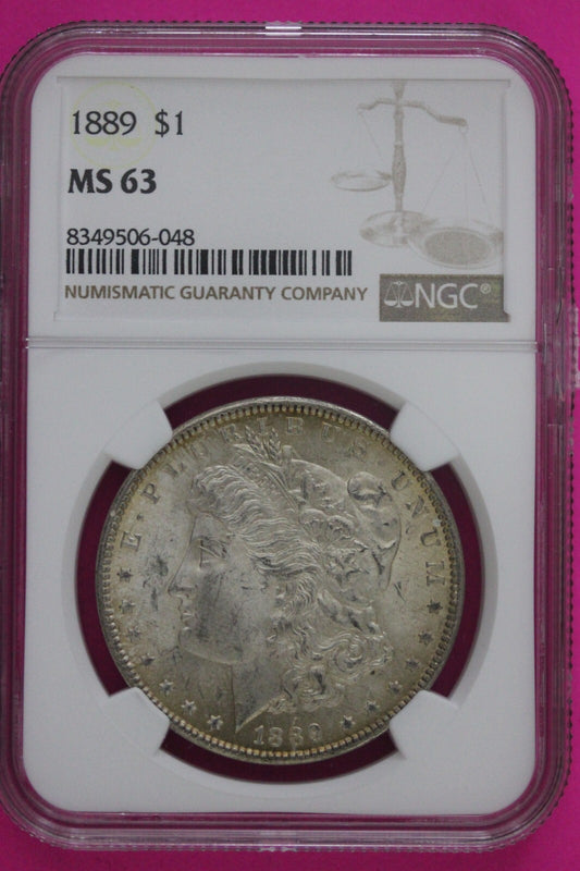 1889 P MS 63 Liberty Morgan Silver Dollar NGC Certified Graded Authentic 691