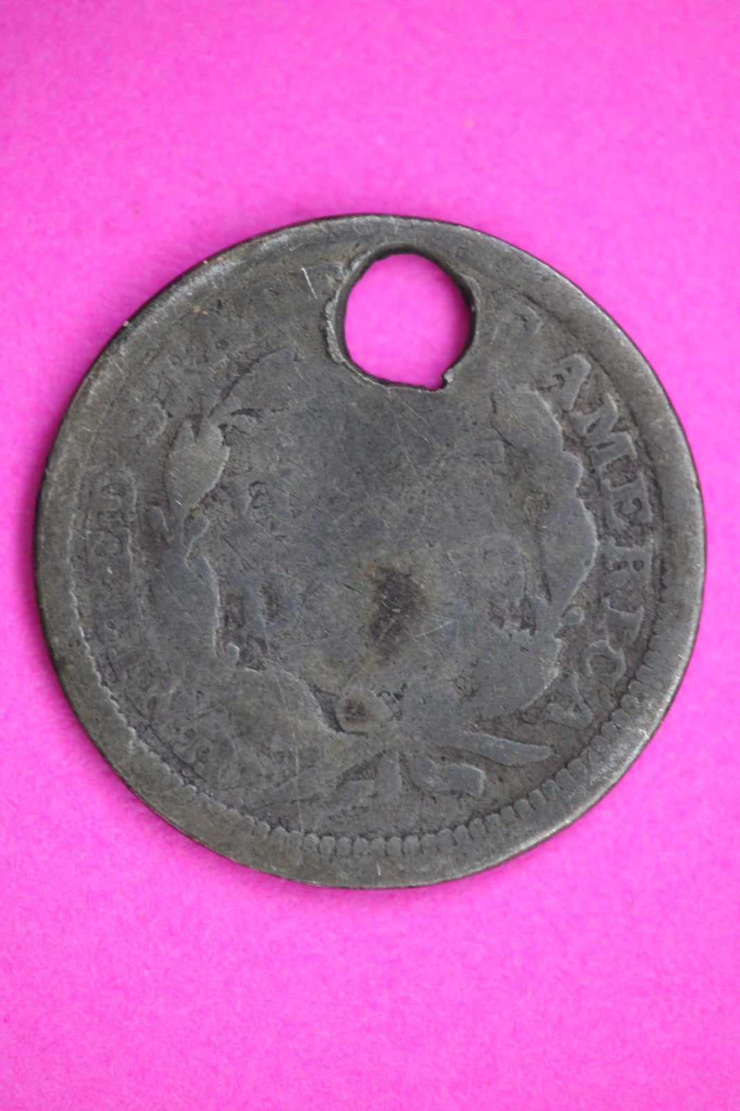 Dateless Seated Half Dime Silver Exact Coin Shown Filler Damaged Holed Bent 2735