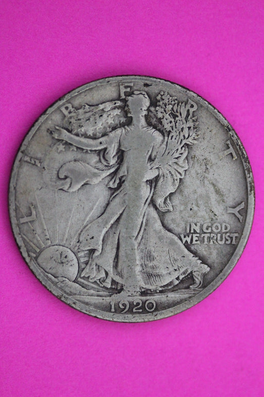 1920 S Walking Liberty Half Dollar Scarce Semi Key Date Silver Walker Coin 0018