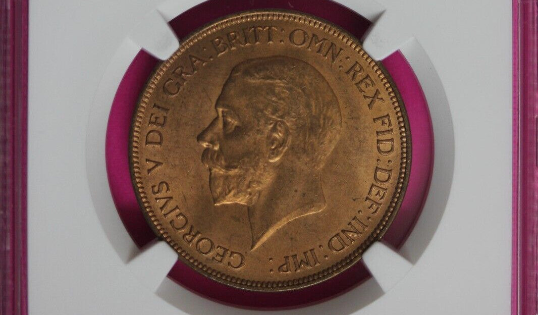 1935 MS 64 RD  Red Great Britain Penny Coin NGC Graded Certified Authentic 1503