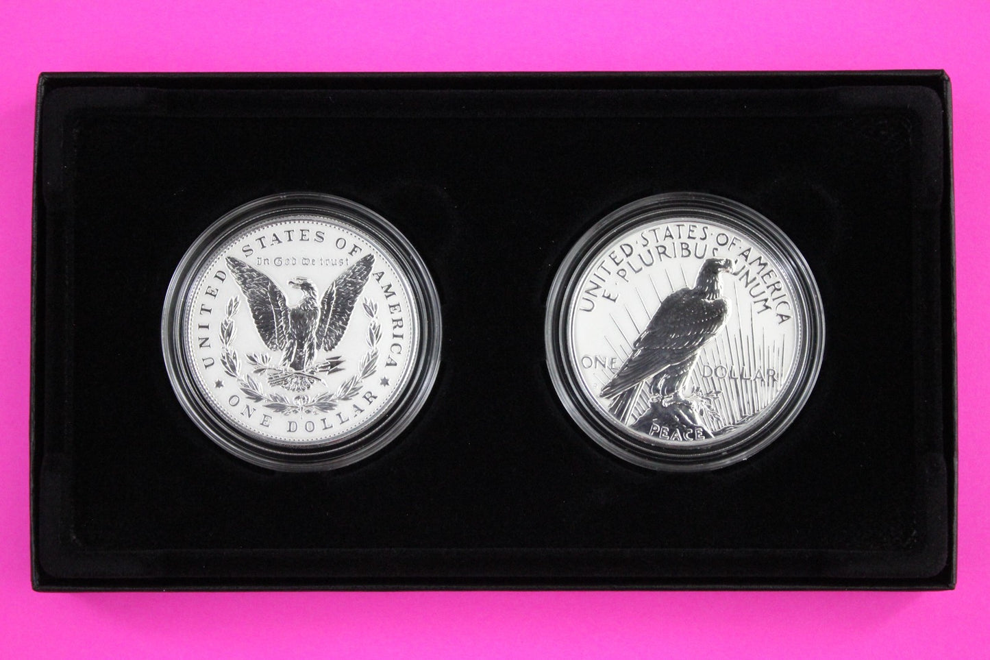 Gem 2023 Morgan & Peace Dollar Reverse Proof 1.7 Ounces of Silver Box & COA 7070