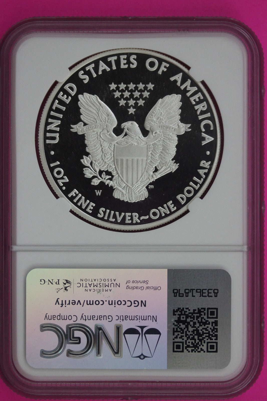 2008 W PF 69 Silver Eagle Coin 1 OZ .999 NGC Graded Certified Authentic Slab 886