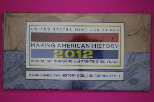 Mint Sealed 2012 Coin & Currency Set Proof 1 OZ Silver Eagle & $5 Note COA 9012