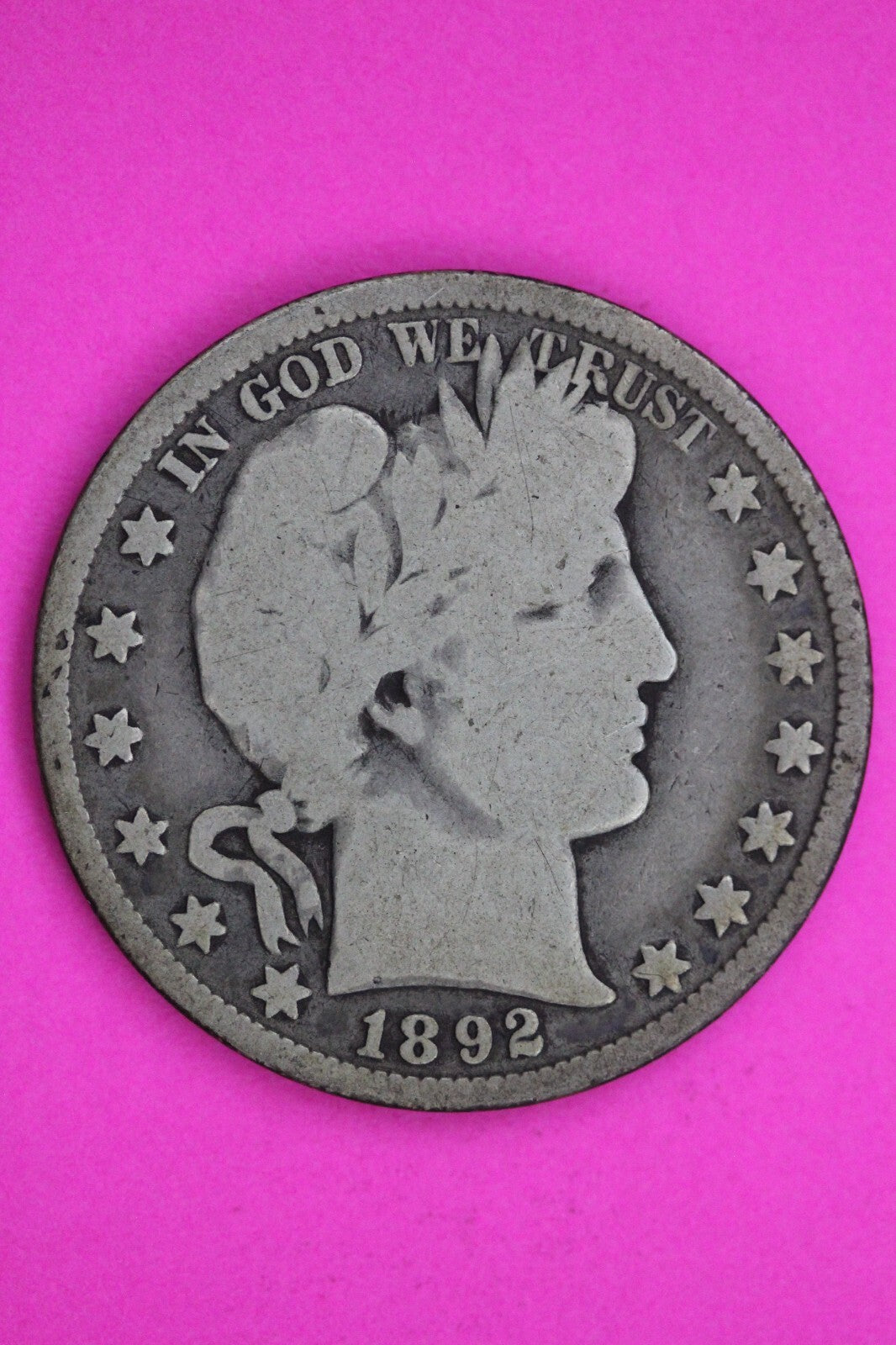 1892 P Barber Liberty Half Dollar Silver Coin Guaranteed Authentic Genuine 1174