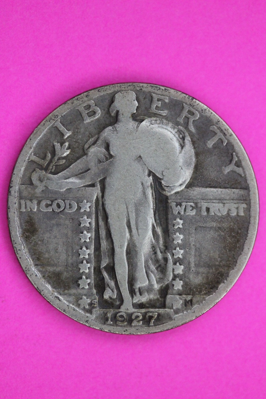 1927 S Standing Liberty Silver Quarter Guaranteed Authentic & Genuine Coin 1216