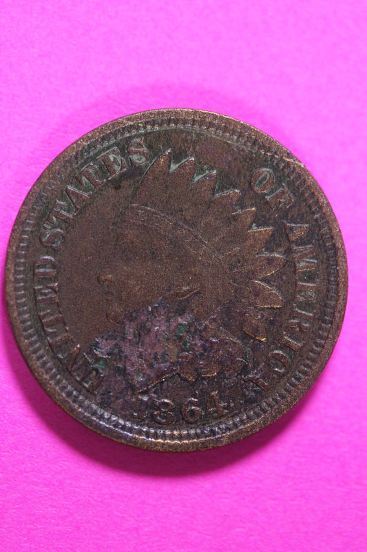 Bronze 1864 Indian Head Cent Penny Early Type Coin Exact Coin Pictured 251