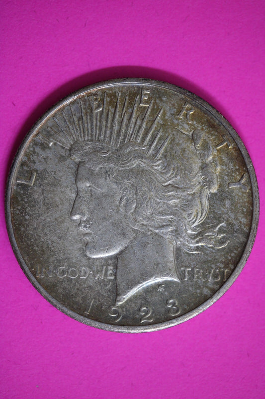 Toned 1923 S Liberty Peace Silver Dollar Exact Coin In Pics Lots Luster 96