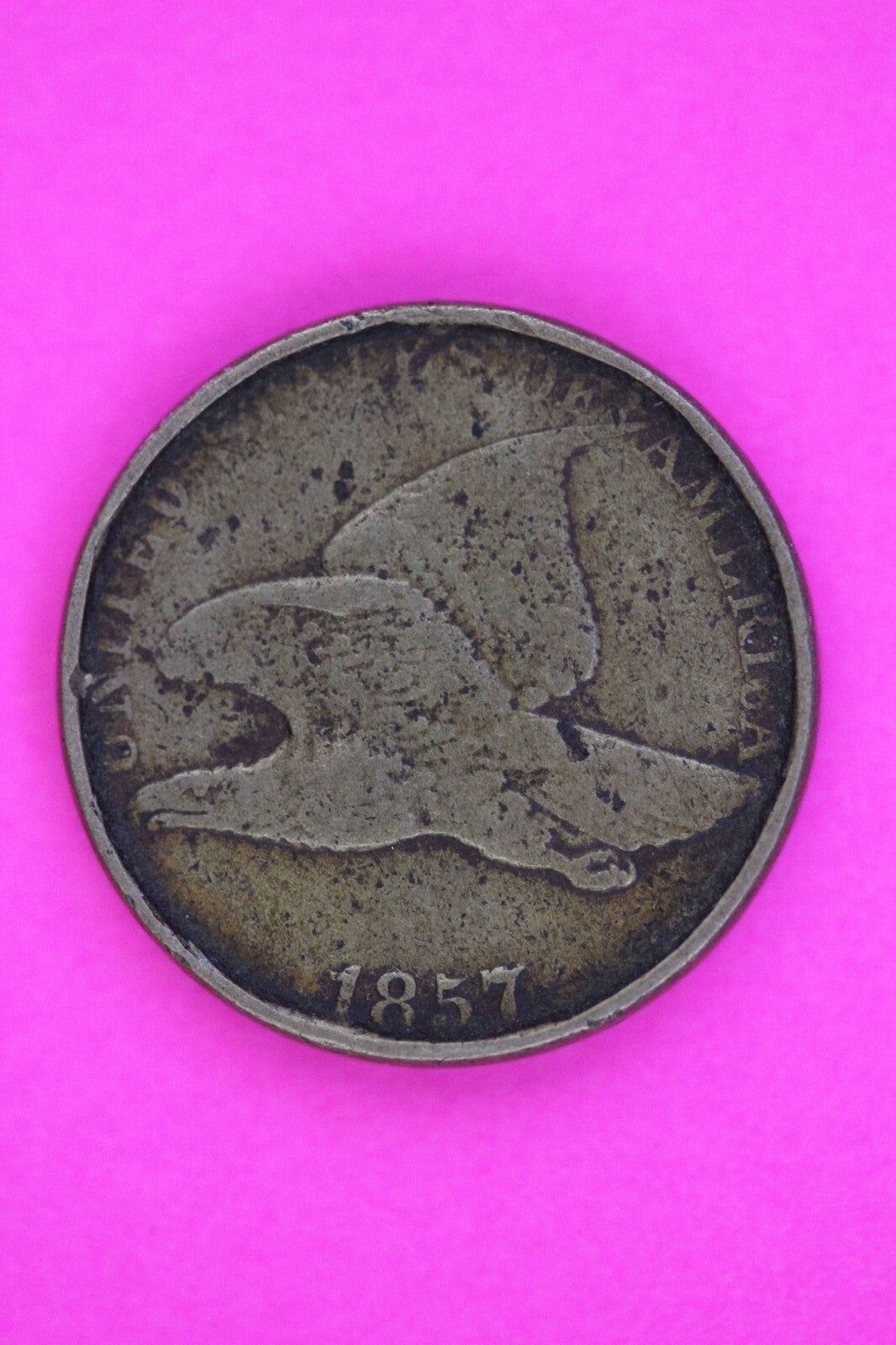 1857 Flying Eagle Cent Penny Exact Scarce Early Tpe Coin In The Pictures 110