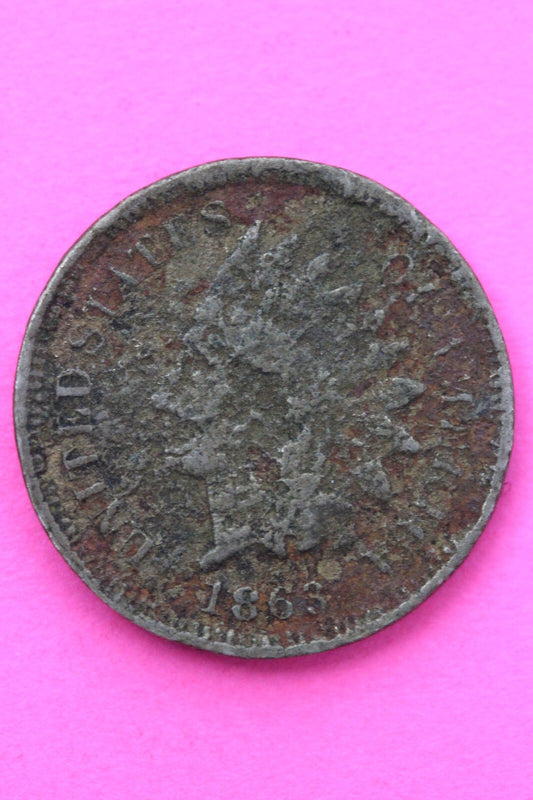 1863 Copper Nickel Indian Head Cent Penny Exact Early Type Coin Pictured 146