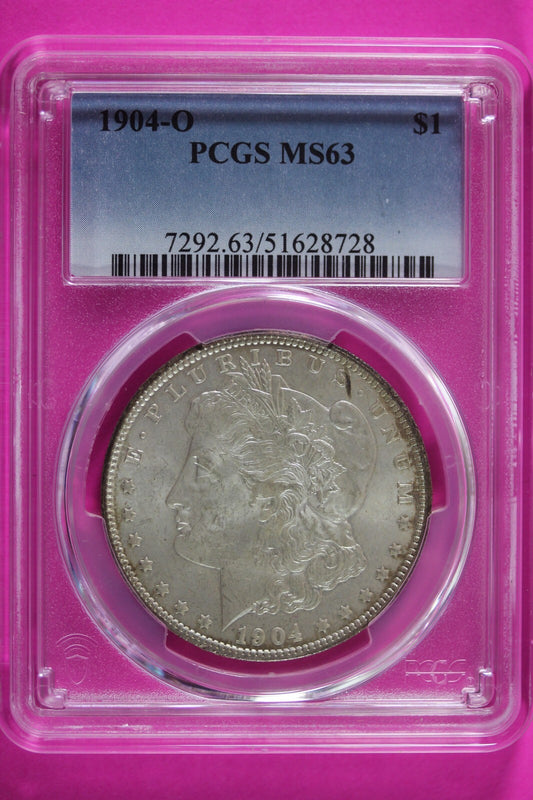 Toned 1904 O MS 63 Liberty Morgan Silver Dollar PCGS Certified Graded Slab 1070