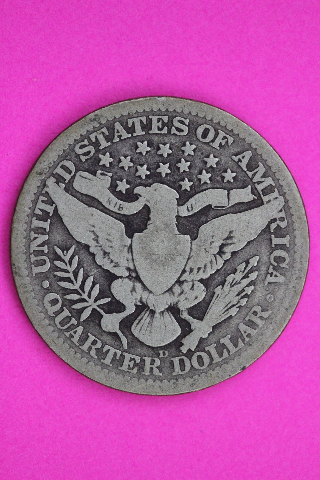 1911 D Barber Liberty Silver Quarter Guaranteed Authentic & Genuine Coin 1207