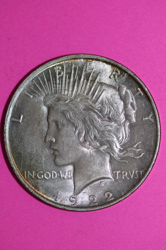 High Grade 1922 P Peace Silver Dollar LIberty Coin Authentic & Genuine 2643