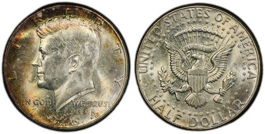 Toned 1964 P Silver MS 65 John F Kennedy Silver Half Dollar PCGS Graded 310