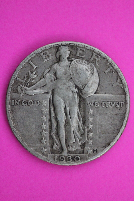 High Grade Full Date 1930 P  Standing Liberty Silver Quarter Key Date Coin 17