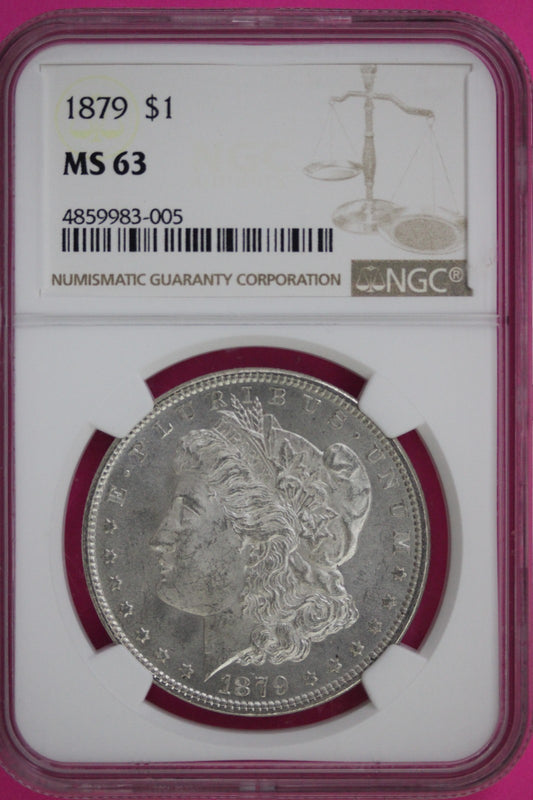 1879 P MS 63 Liberty Morgan Silver Dollar NGC Certifed Graded Authentic Slab 153