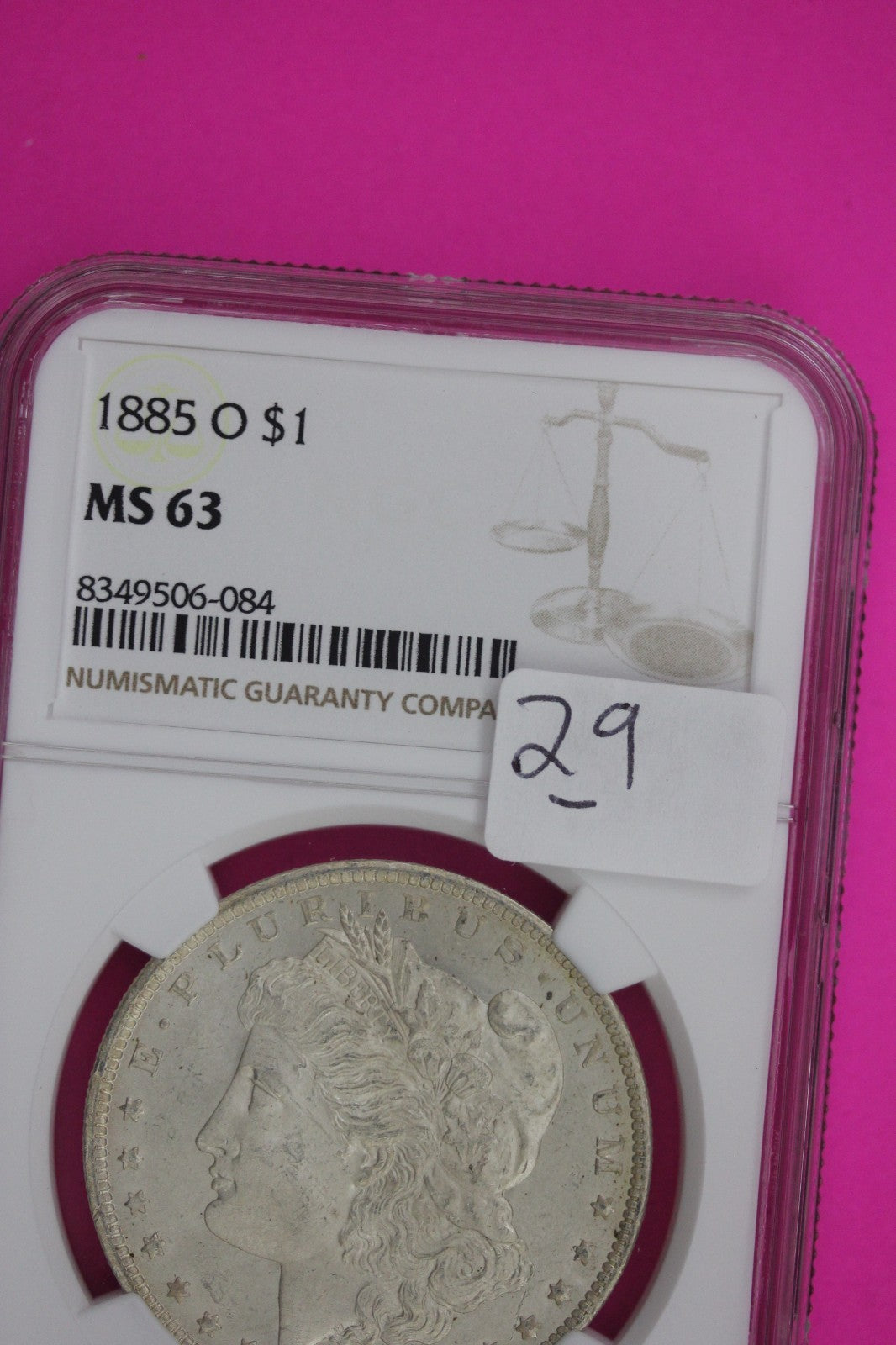1885 O MS 63 Liberty Morgan Silver Dollar NGC Certified Graded Authentic 29