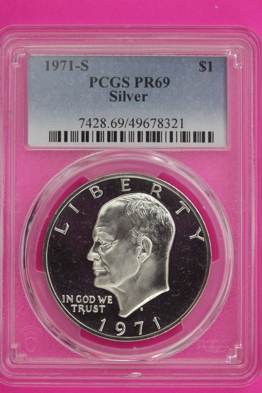 1971 S PR 69 CAM Silver Ike Eisenhower Dollar PCGS Certified Authentic Slab 987