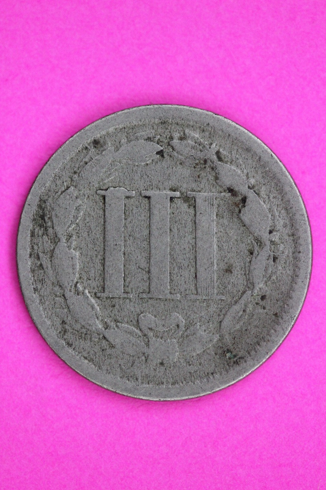 1866 Three 3 Cent Nickel Guaranteed Authentic & Genuine Fast Free Shipping 1540