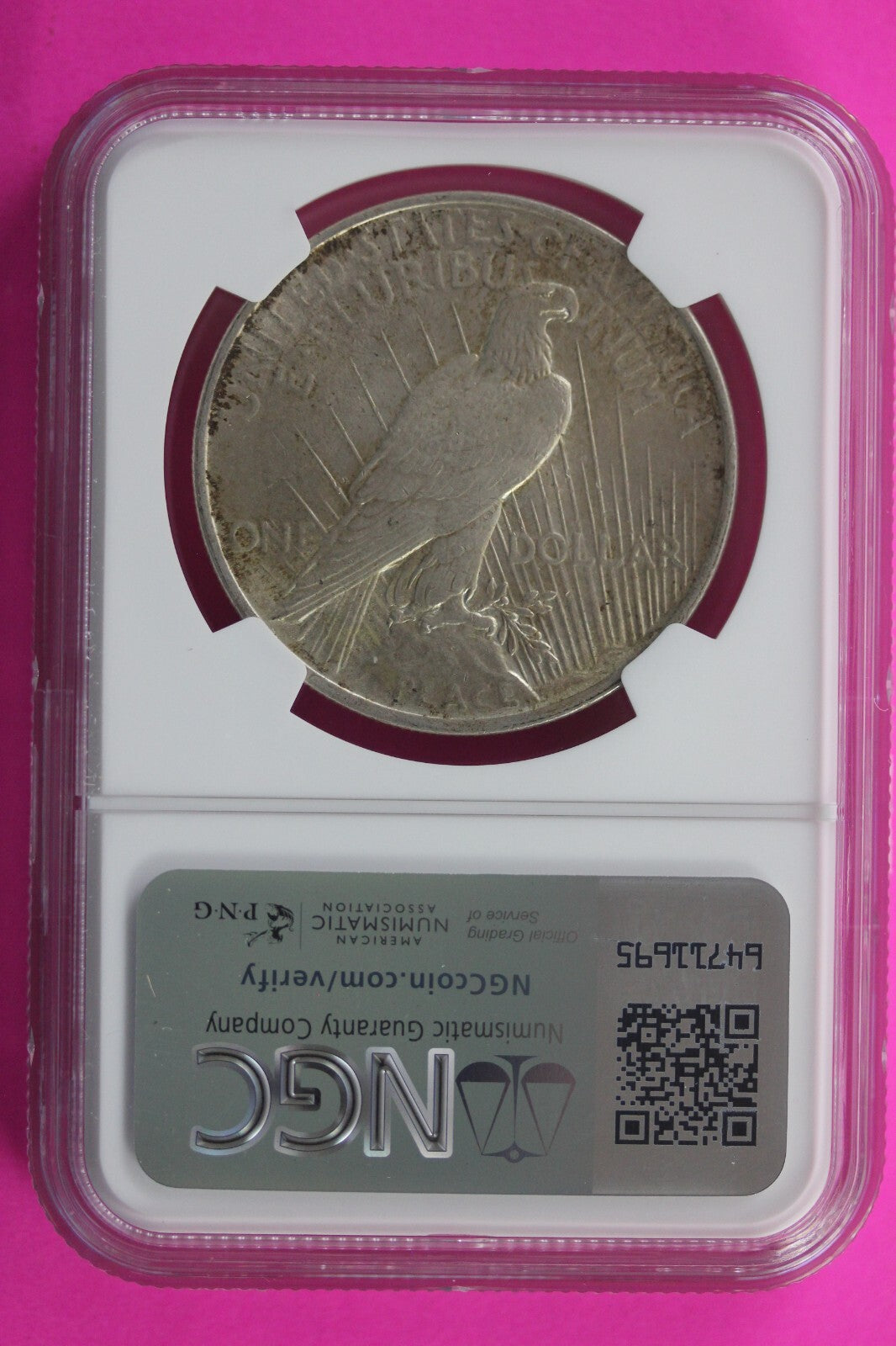 1922 P MS 63 Liberty Peace Silver Dollar NGC Certified Authentic Graded Slab 153