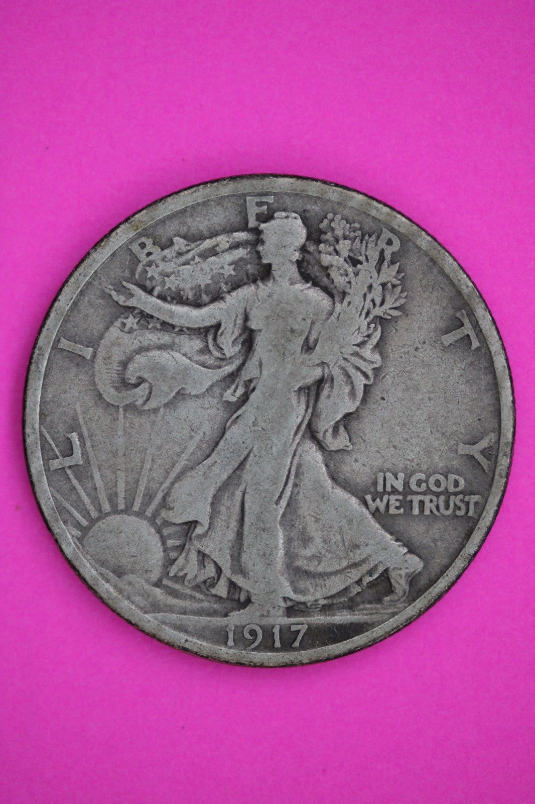 1917 S Walking Liberty Walker Half Dollar Coin Guaranteed Authentic Genuine 2395