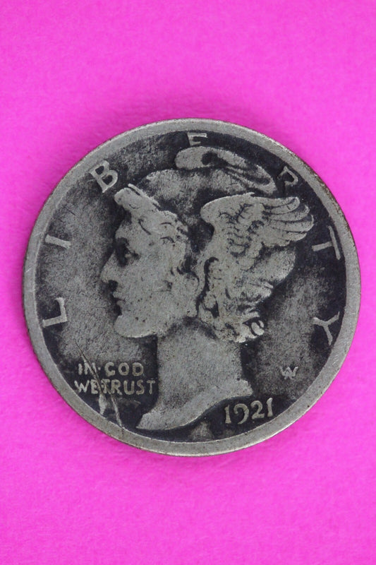 Key Date 1921 D Mercury Winged Liberty Dime Silver You Get Same Coin In Pics 98