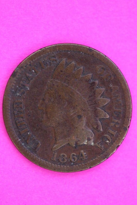 1864 Bronze Rotated Die Indian Head Cent Penny  You Get The Exact Coin Shown 317