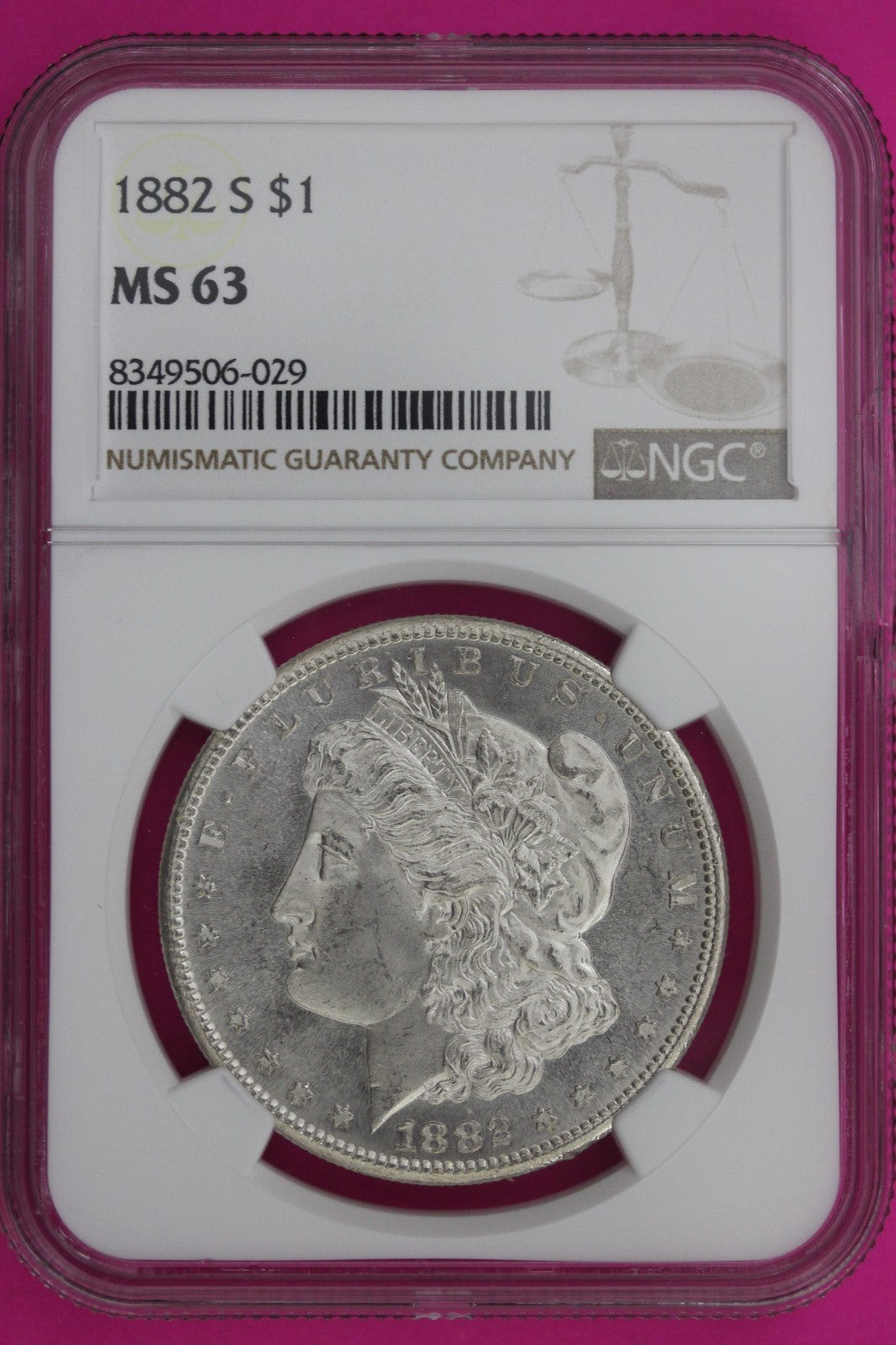 1882 S MS 63 Liberty Morgan Silver Dollar NGC Certified Graded Authentic 279