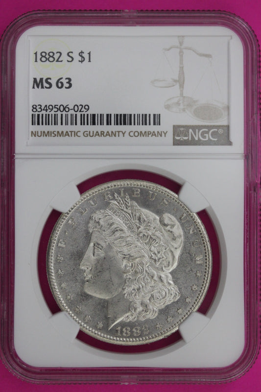 1882 S MS 63 Liberty Morgan Silver Dollar NGC Certified Graded Authentic 279