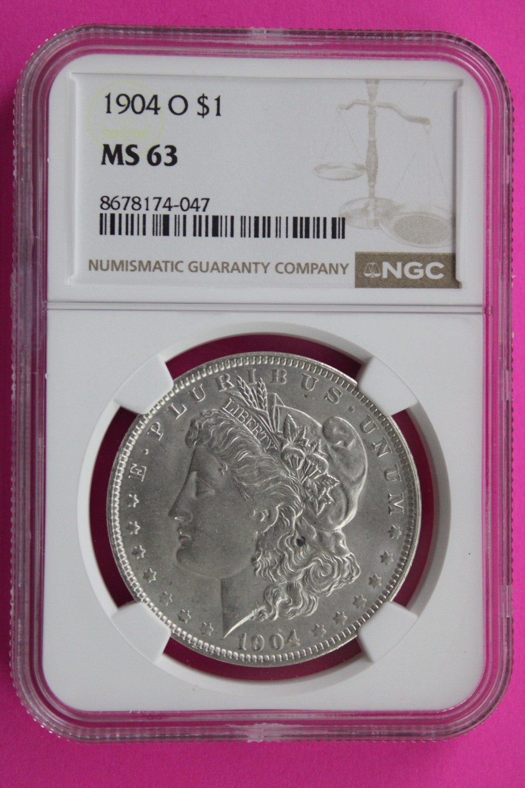 1904 O MS 63 Liberty Morgan Silver Dollar NGC Certified Graded Authentic 863