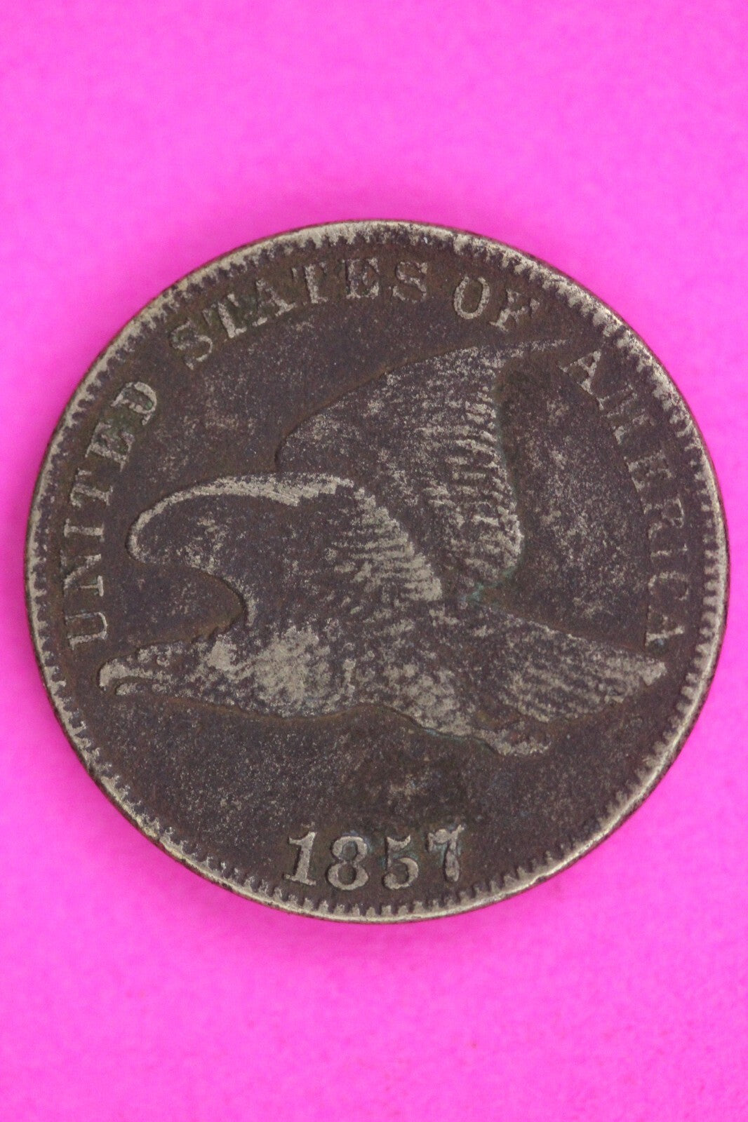 1857 Die of 1856 Flying Eagle Cent Penny Guaranteed Authentic Free Shipping 1421