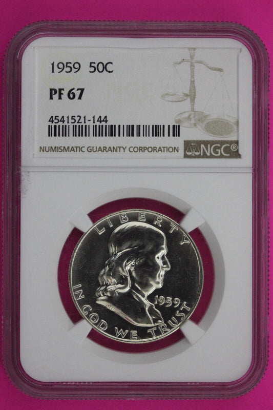 1959 PF 67 Ben Franklin Half Dollar NGC Graded Certified Authentic Slab 484
